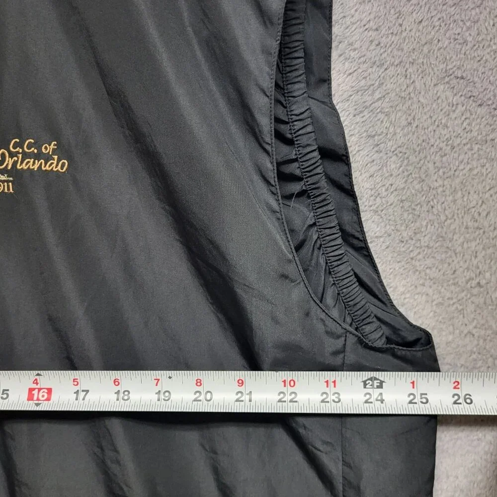DryJoys Vest Mens XL Black Windbreaker 1/2 Zip FootJoy Country Club Of Orlando